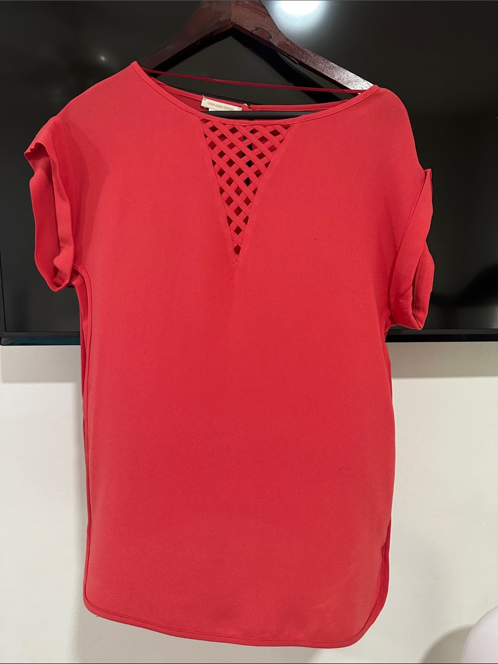 Pinkish Red Short Sleeve Top